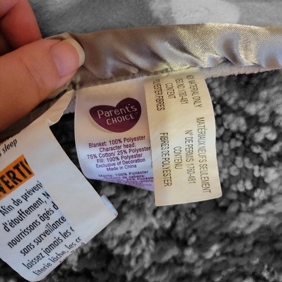 Parents Choice Large Gray Elephant Baby Lovey Clouds Security Blanket Satin Edge - Picture 3 of 6